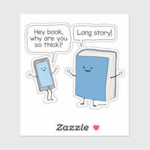Cute and Funny Phone and Thick Book Long Story