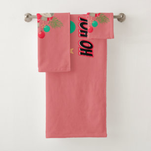 Cute and Funny Santa's Sloth Slow Ho Ho Bath Towel Set
