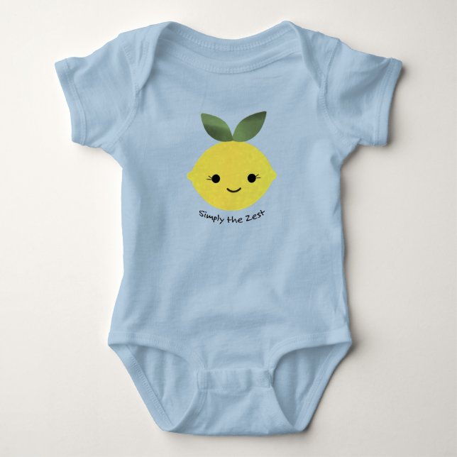Cute and Funny Simply The Zest Kawaii Lemon Baby Bodysuit (Front)