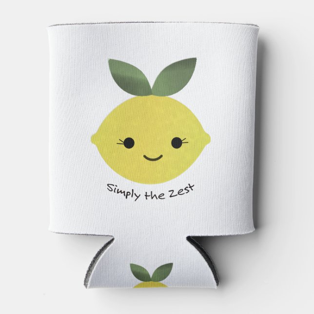 Cute and Funny Simply The Zest Kawaii Lemon Can Cooler (Front)