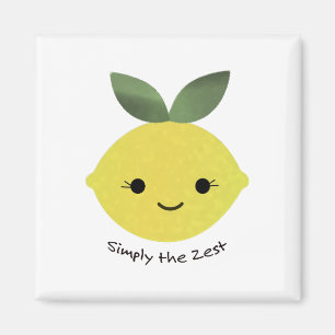 Cute and Funny Simply The Zest Kawaii Lemon Magnet