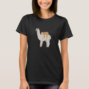 Cute and Funny Sleepy Sloth and Llama T-Shirt