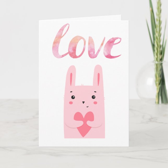 Cute and Funny Some Bunny Loves You Valentine's Holiday Card (Front)