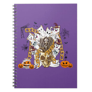 Cute and Funny Spooky Evil Cats Notebook