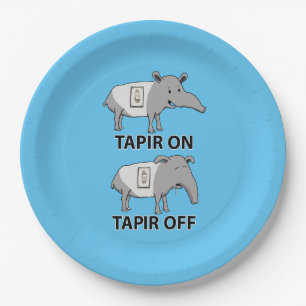 Cute and Funny Tapir On Tapir Off Paper Plate