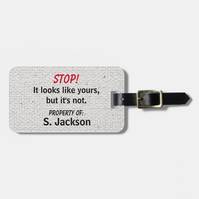 Cute and Funny Tweed Look  Luggage Tag (Front Horizontal)