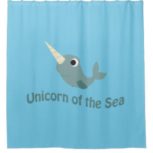 Cute and funny Unicorn of the Sea Shower Curtain