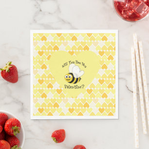 Cute and Funny Will You Bee My Valentine Napkin