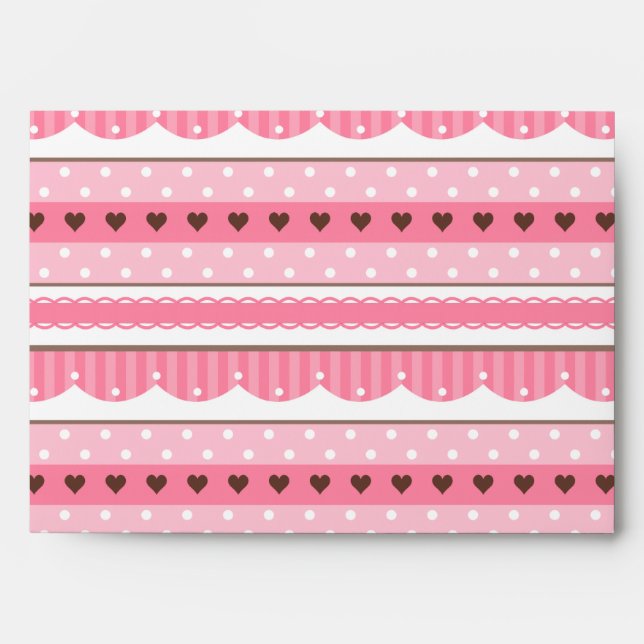 Cute and Girly Light Pink Pattern Design Envelopes (Front)