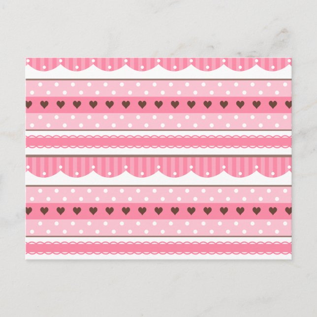 Cute and Girly Light Pink Pattern Design Postcard (Front)