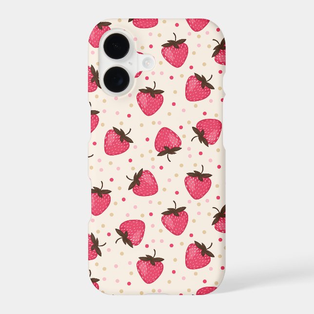 Cute and Girly Pink Strawberries Pattern (Back)