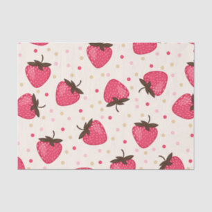 Cute and Girly Pink Strawberries Pattern Tissue Paper