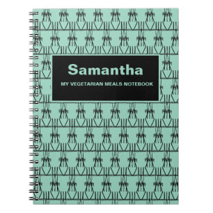 Cute and green, Silhouette Coconut Trees Pattern Notebook