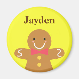 Cute and Happy Gingerbread Man for Christmas Magnet