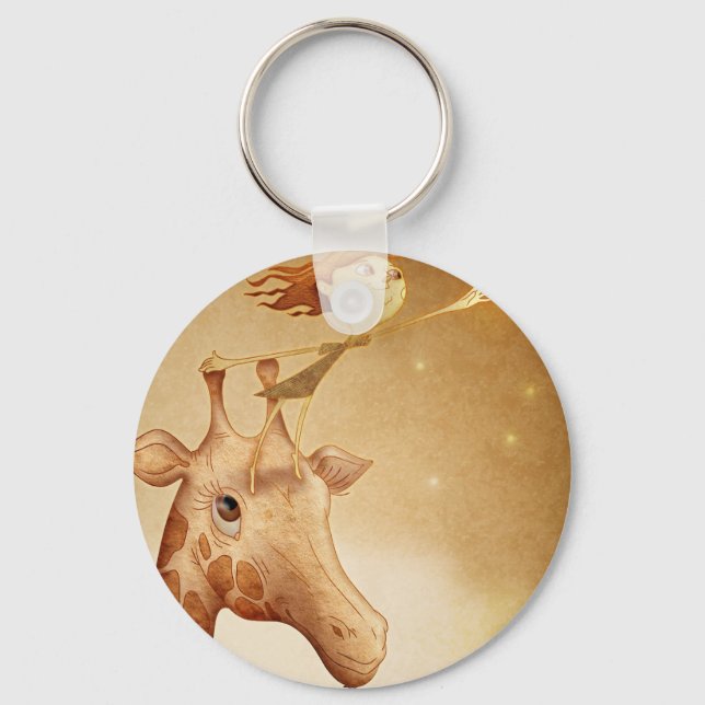 Cute and imaginative illustration key ring (Front)