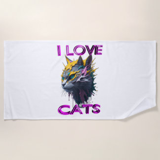 Cute and lovely cat s6 beach towel