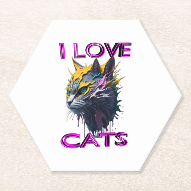 Cute and lovely cat s6 paper coaster (Front)