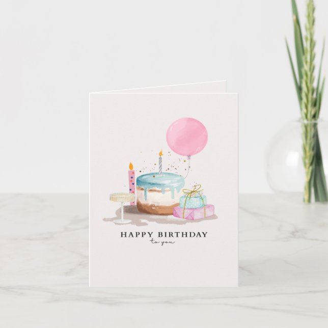 cute and minimal birthday card. card (Front)