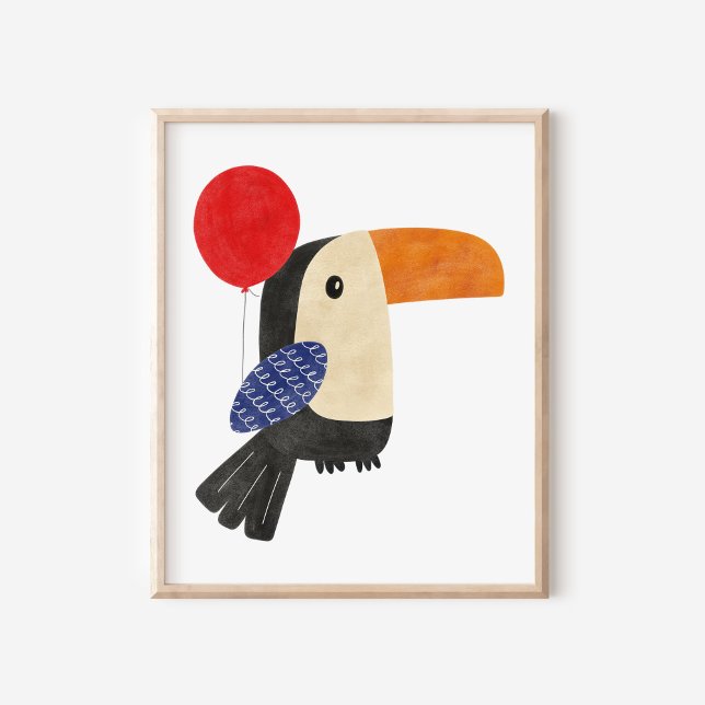 Cute and Modern Hand-Drawn Toucan Nursery Art Poster (Creator Uploaded)