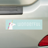 Cute and Modern Rainbow Unicorn Bumper Sticker (On Car)