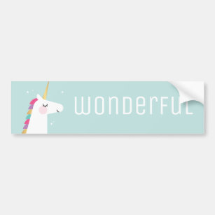 Cute and Modern Rainbow Unicorn Bumper Sticker