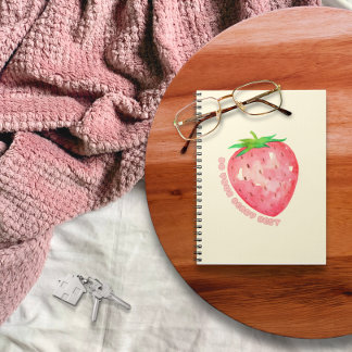 Cute and Motivational Strawberry Notebook
