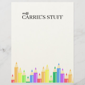 Cute and Personalised Teacher  Custom Letterhead