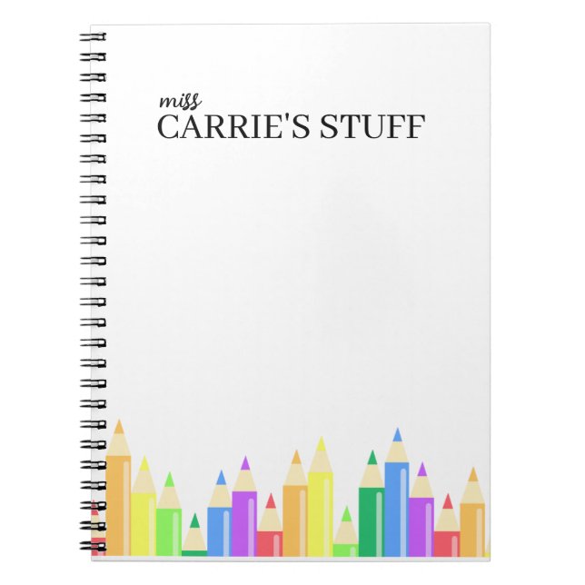 Cute and Personalised Teacher  Notebook (Front)