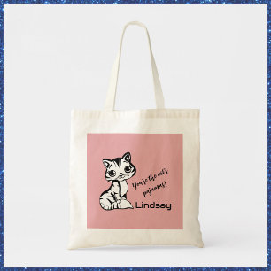 Cute and Pink Cat's Pyjamas Tote Bag