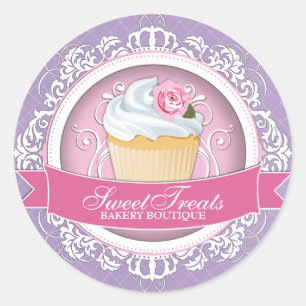 Cute and Playful Cupcake Box Stickers