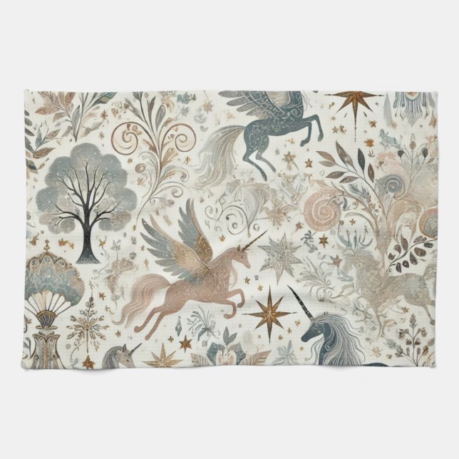 Cute and pretty feeling - Unicorn Tea Towel (Horizontal)