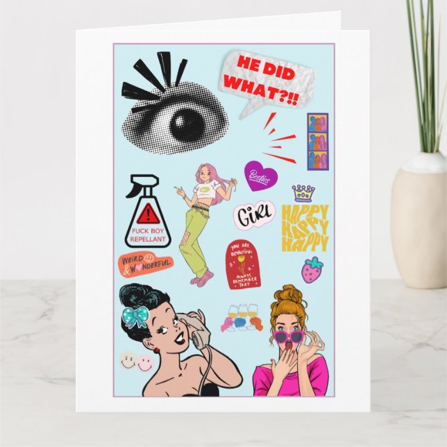 Cute and Quirky, Funny Galentine’s Day Bff  Card (Front)