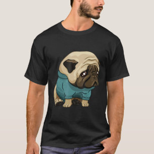 Cute And Sad Pug Dog Men Women T-Shirt