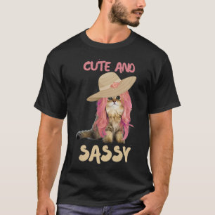 Cute And Sassy Kitty Cat With a Wig Premium  T-Shirt