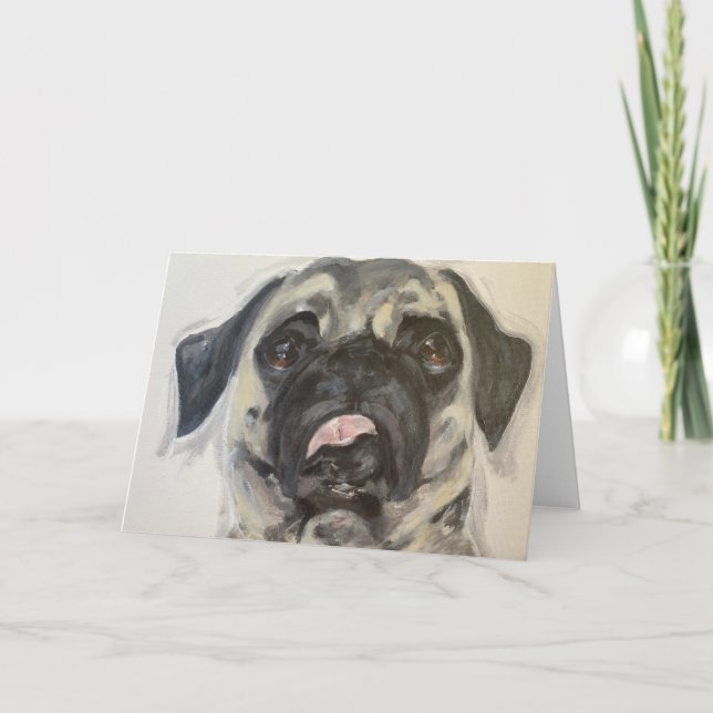 cute and silly pug card (Front)