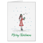 Cute and Simple Caroler Christmas Card