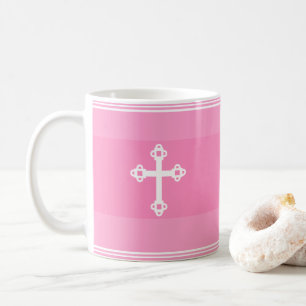 Cute and Simple Christian Faith Cross Pink Coffee Mug