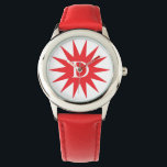 Cute and Simple Initial Red Star Watch<br><div class="desc">This cute watch features a single customisable initial in a red star.</div>