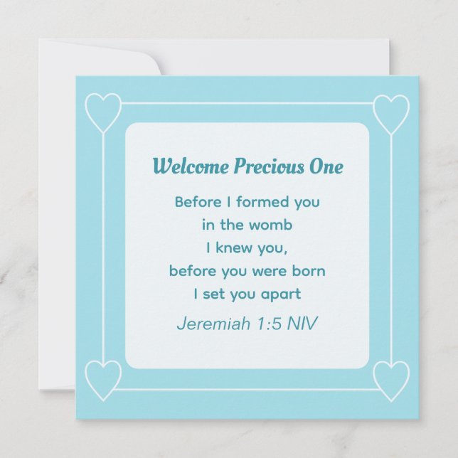 Cute and Simple Light Blue Baby Shower Invitation (Front)