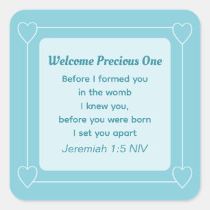 Cute and Simple Light Blue Baby Shower Square Sticker