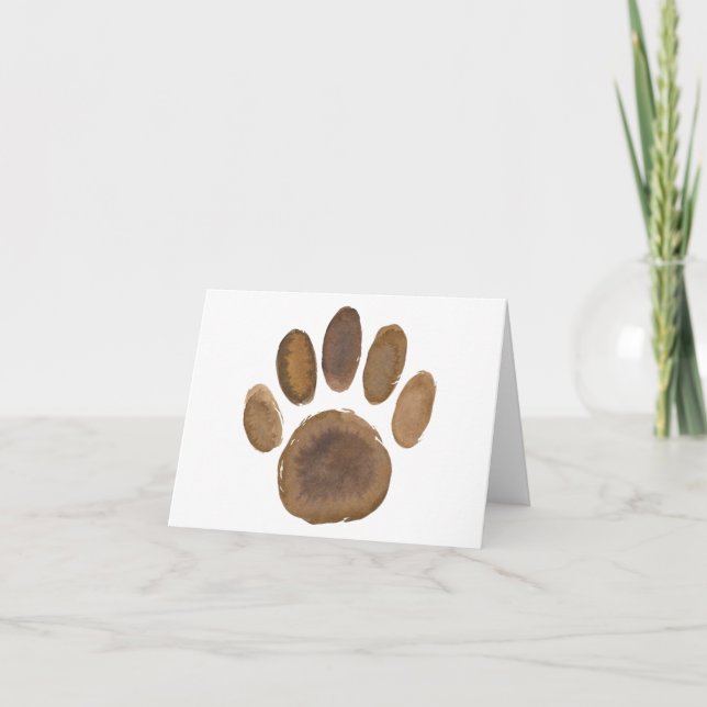 Cute and Simple Paw Print BLANK  Card (Front)
