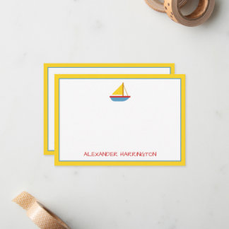 Cute and Simple Sailboat Personalized Card