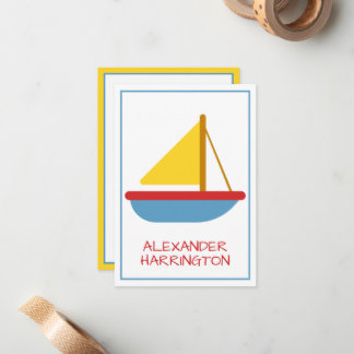 Cute and Simple Sailboat Personalized Card