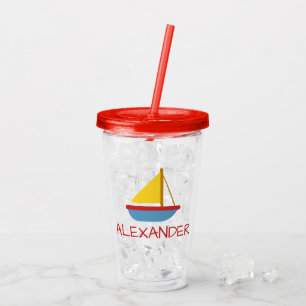 Cute and Simple Toy Sailboats Personalised Acrylic Tumbler