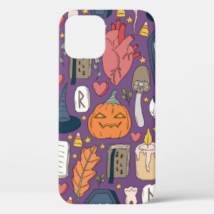 Cute and spookie seamless Halloween pattern with p iPhone 12 Case