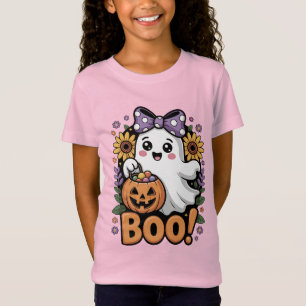 cute and spooky “Boo!” Ghost Halloween Design T-Shirt