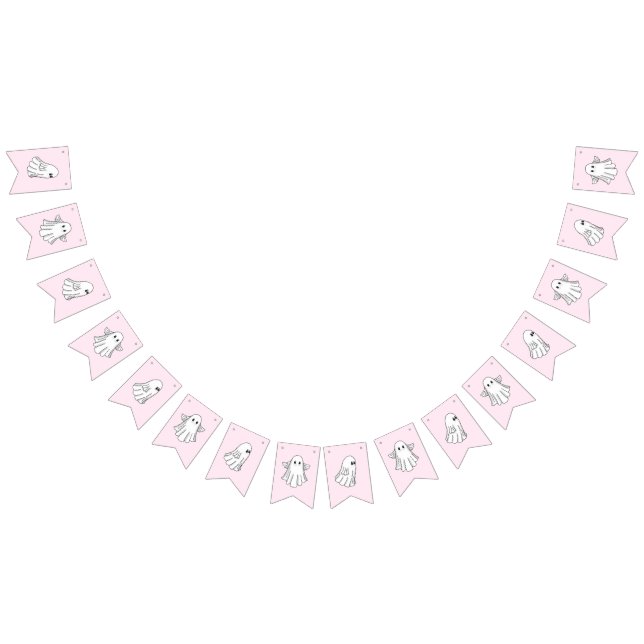 Cute and Spooky Ghost's Pink Bunting (All)