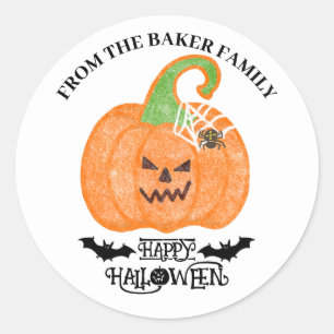 Cute And Spooky Halloween Pumpkin Sticker