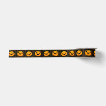Cute and Spooky Halloween Pumpkins Ribbon