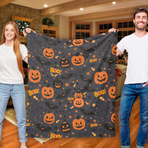 Cute And Spooky Halloween Themed Cosy Fleece Blanket